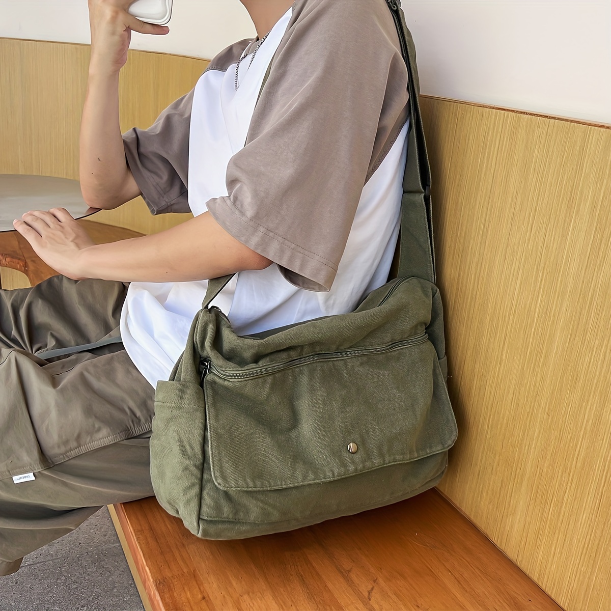 Cool Vintage Y2K Hobo Crossbody Bag In 4 Colors, Durable Canvas Large Capacity Trendy Sling Bag, For School Business Outdoor Party Supplies, Gift details 1