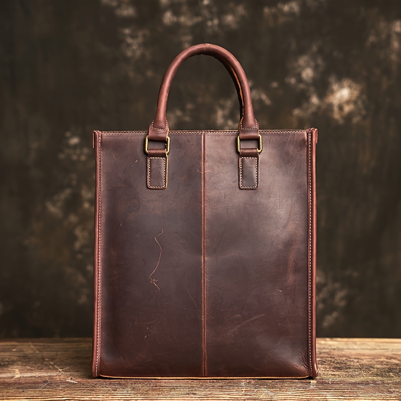 1pc mens casual computer bag top layer cowhide crossbody briefcase ideal choice for gifts details 5