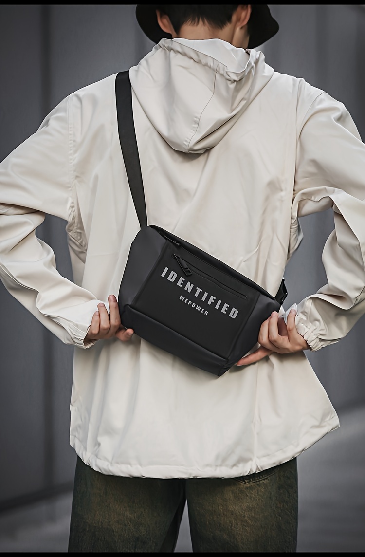 Casual Letter Pattern Shoulder Bag, All-Match Unisex Street Style Crossbody Bag Purse, Shopping Bag details 8
