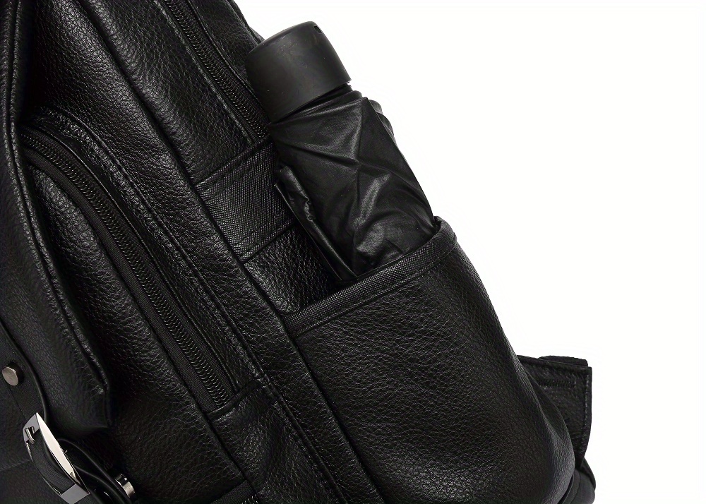 covered computer mens backpack business commuting business trip leisure shoulders anti theft flip lychee pattern details 8