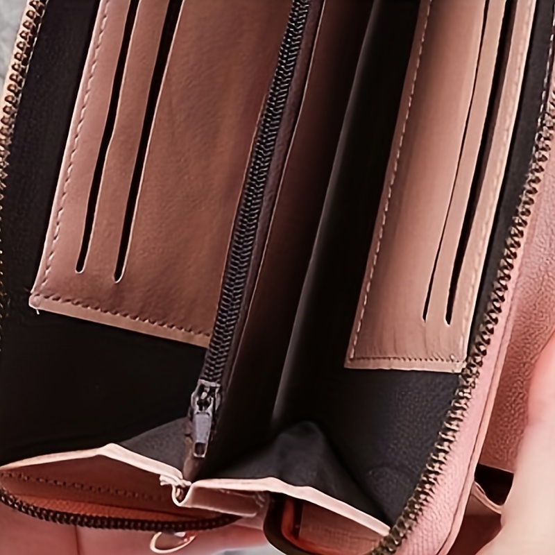 fashion simple shoulder bag solid color crossbody bag multifunctional zipper purse details 4