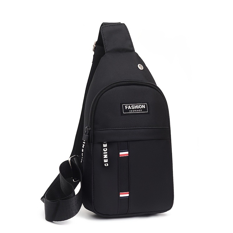 Casual Solid Color Sling Zipper Bag, Multifunctional Sports Outdoor Fancy Pack, Small Crossbody Bag details 5
