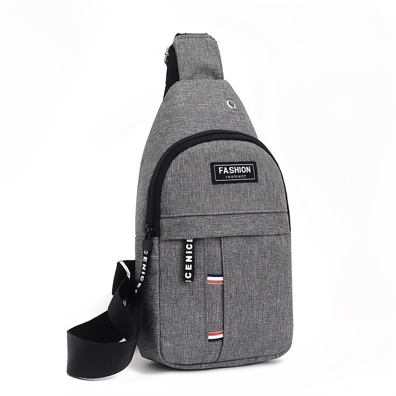 Casual Solid Color Sling Zipper Bag, Multifunctional Sports Outdoor Fancy Pack, Small Crossbody Bag details 7